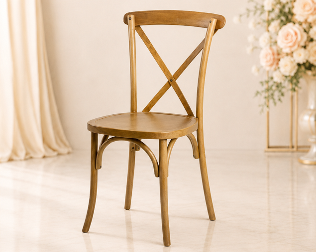 Cross Back Wooden Chair