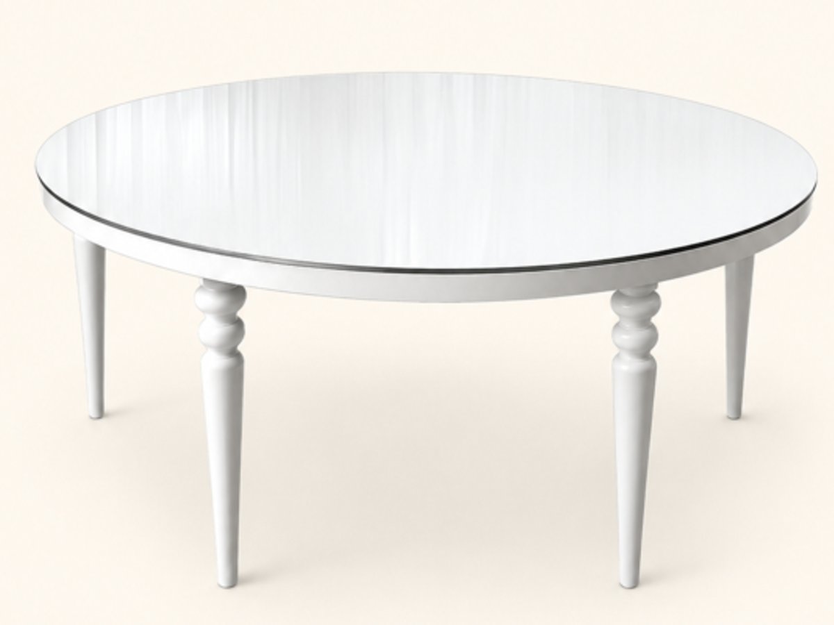 White Round Mirror Table