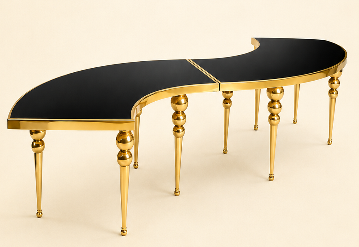 S Shape Mirror Table