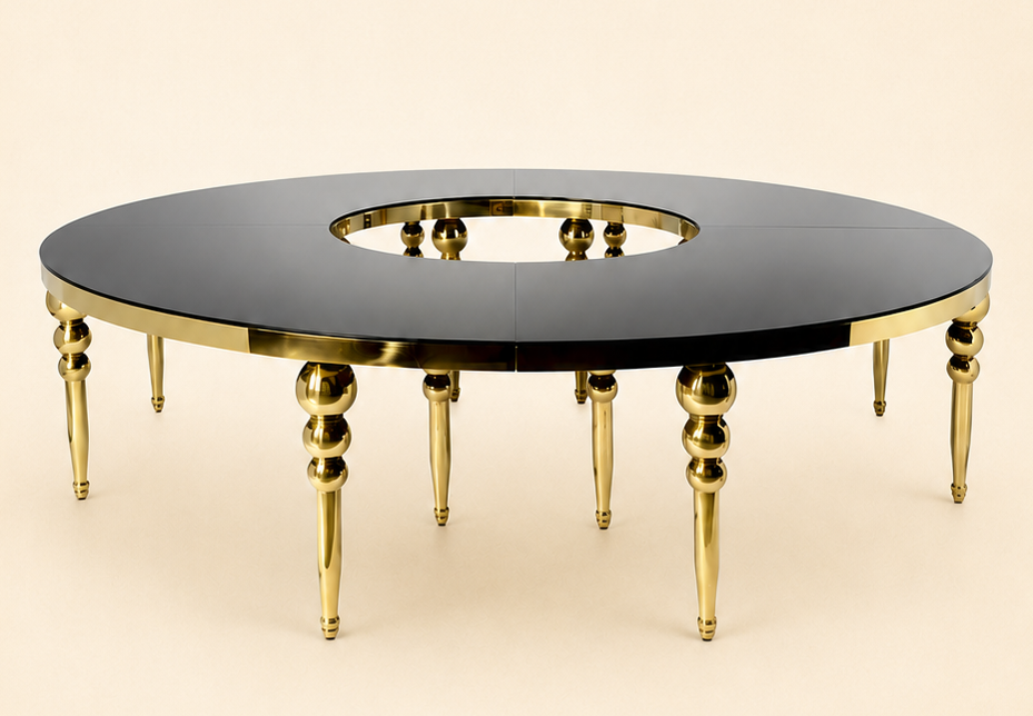 Round Gold/Black Circle table